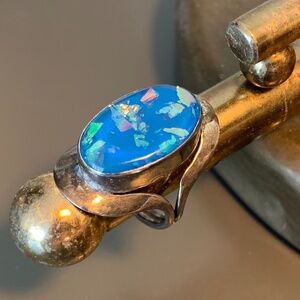 Vintage Mexico Sterling Silver Blue Opal Ring – Artisan Taxco Style